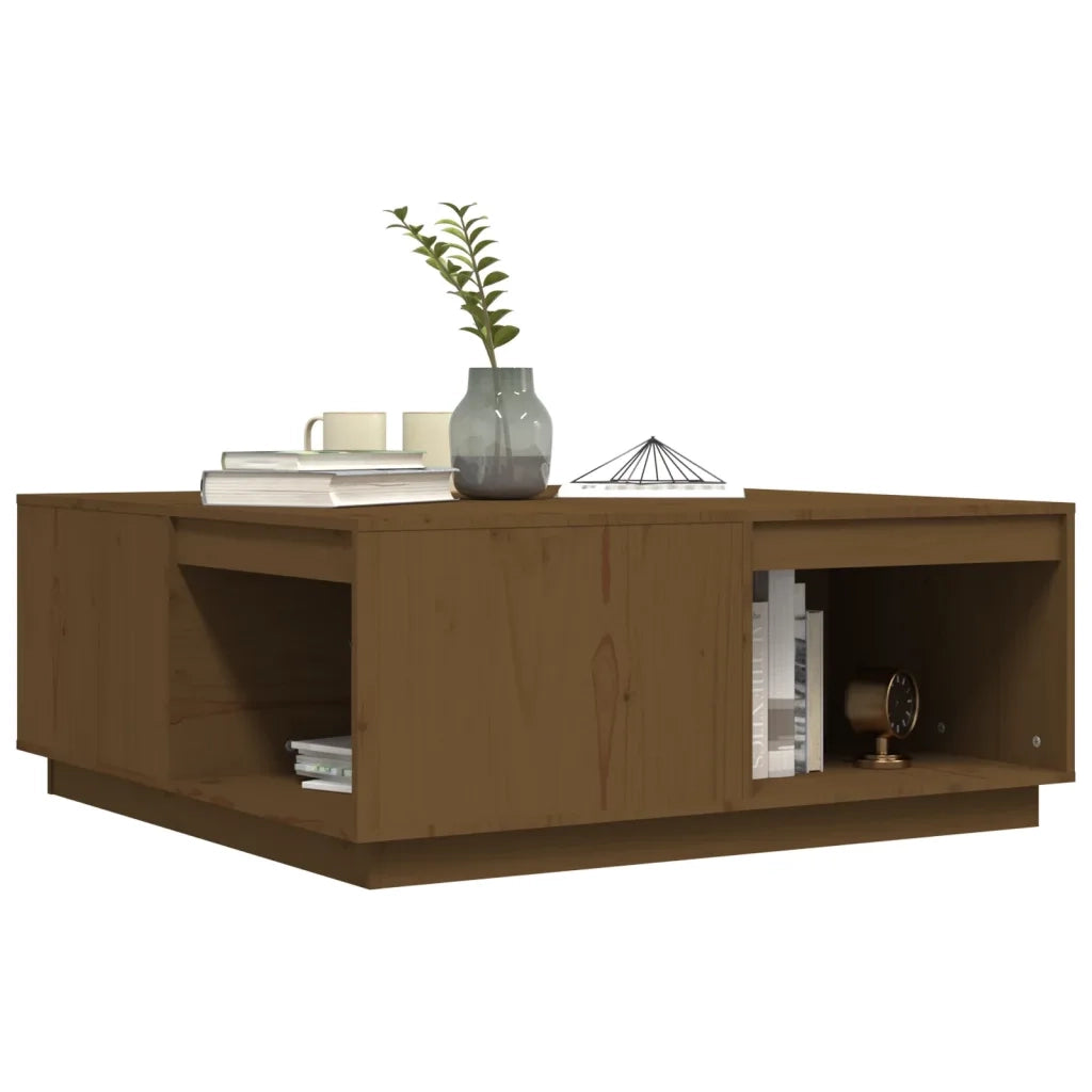 Tavolino da Salotto ambra 100x101x40,5cm Legno Massello di Pino 814522