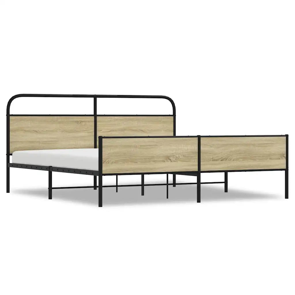 Giroletto senza Materaso in Metallo Rovere Sonoma 193x203 cm 3318697