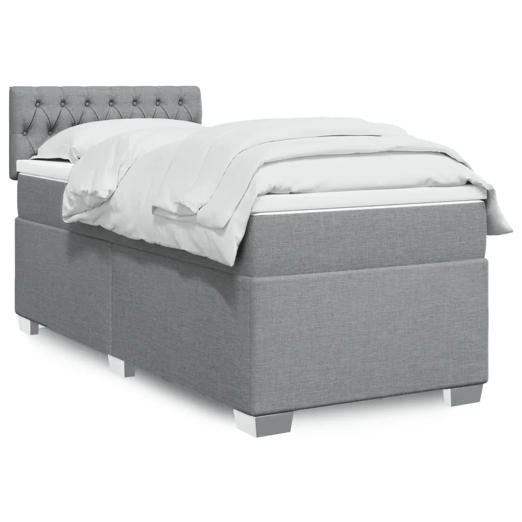 Giroletto a Molle con Materasso Grigio Chiaro 90x200 cm Tessuto 3285778