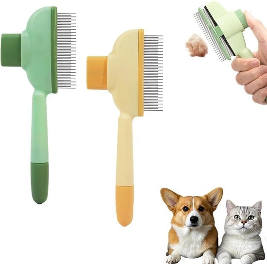 Spazzola per Pulci per Animali Domestici con Funzione di Rilascio - Spazzola per Rimozione di Capelli di Animali