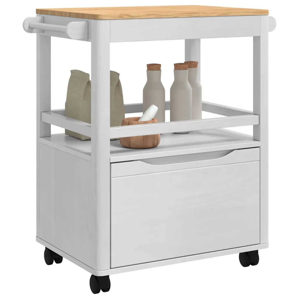 Carrello da Cucina FLORO Bianco 72,5 x 45 x 80 cm CFW1273528