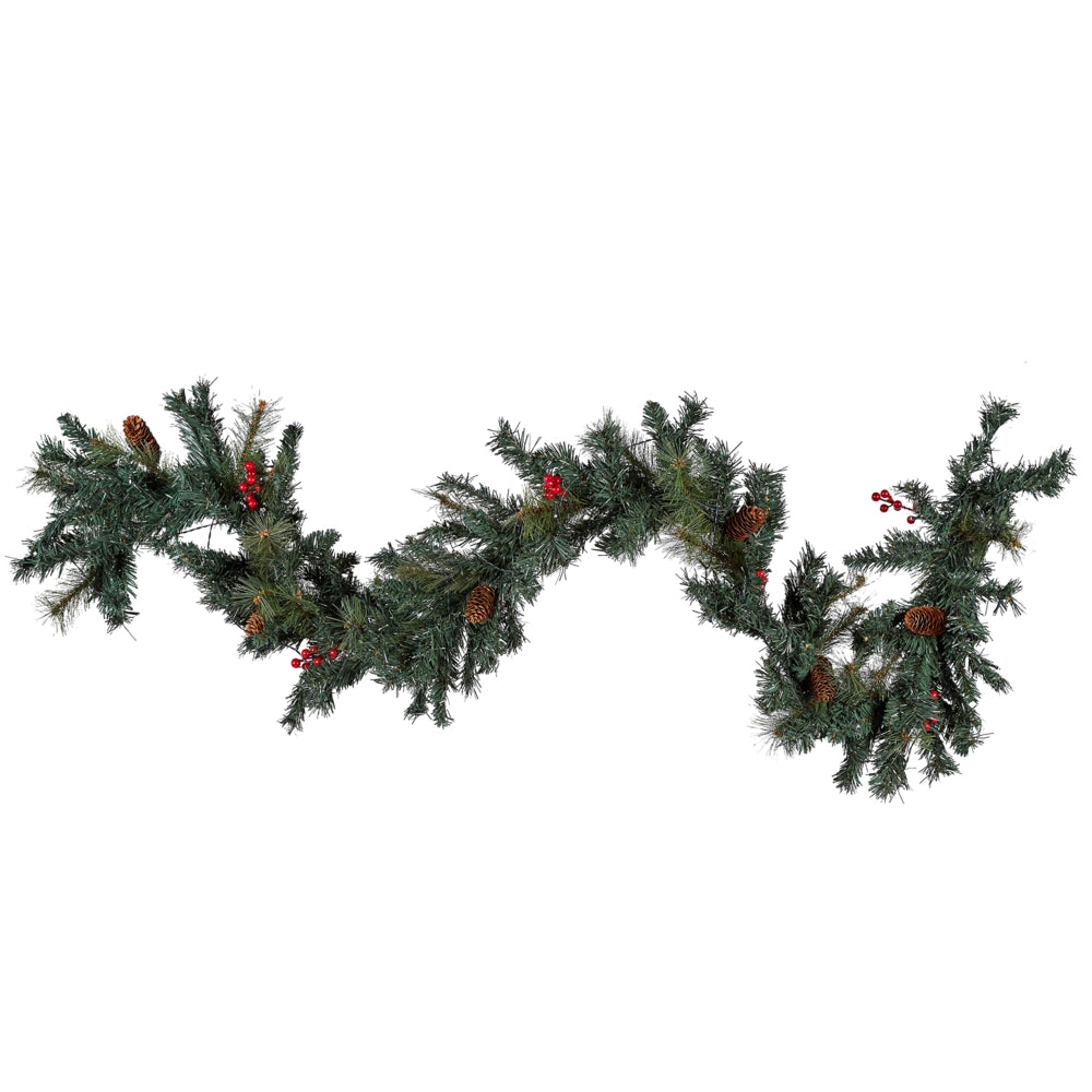 Festone Natalizio Sintetico con Illuminazione LED 180 cm Verde