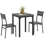 Tavolo da pranzo allungabile con sedie ¨C Minimal ¨C Grigio, MDF e metallo, 90x200 cm