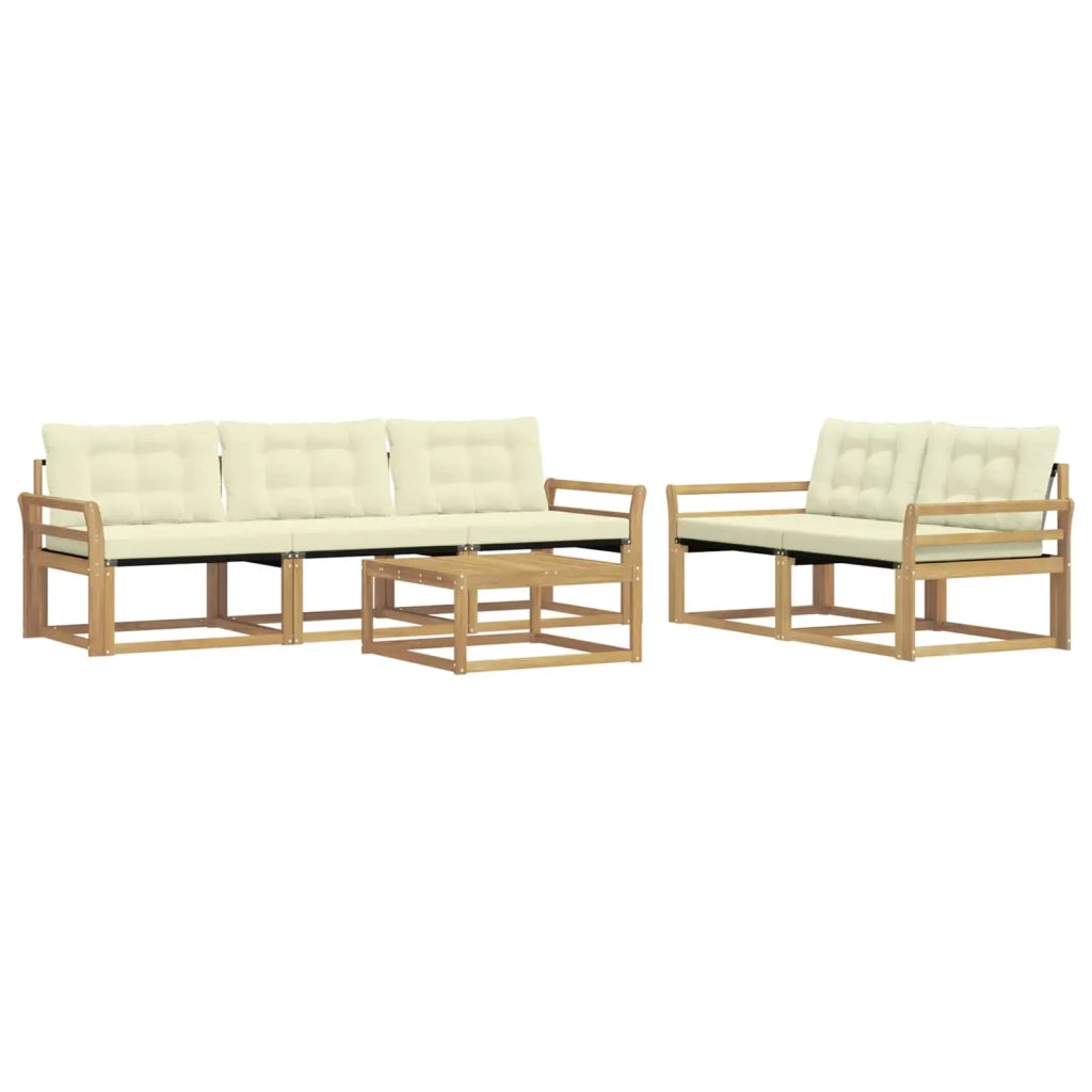 Set di divani da esterno 6 pcs Bianco e Crema 79 x 79 x 37 cm 3388420