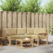 Set di divani da esterno con cuscino 5 pcs Bianco e Beige