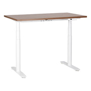 Scrivania regolabile in altezza elettricamente marrone scuro e bianco 120 x 72 cm Struttura in acciaio verniciato a polvere