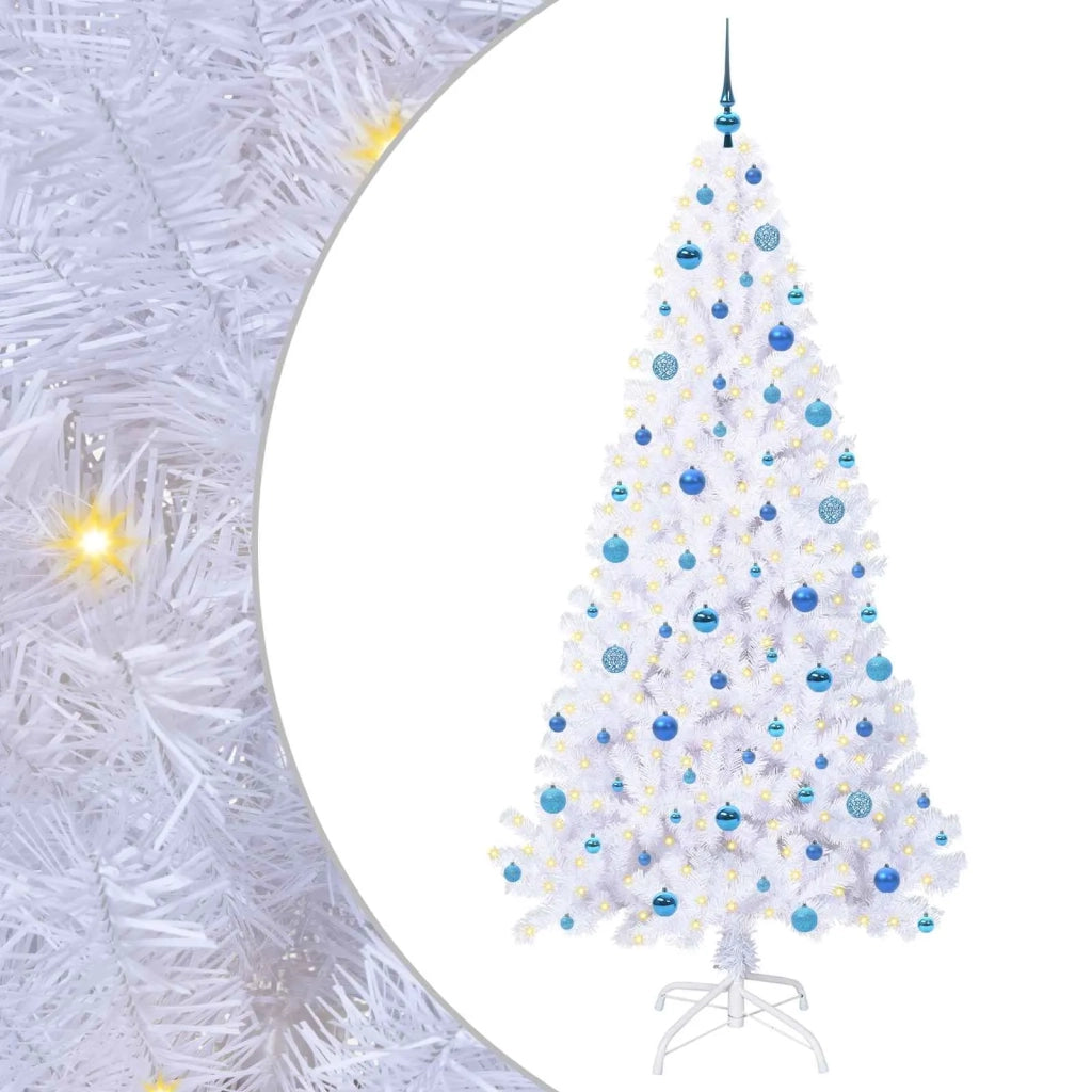 Albero di Natale Artificiale-Albero Natalizio Bianco 210 cm PVC e Acciaio 841500