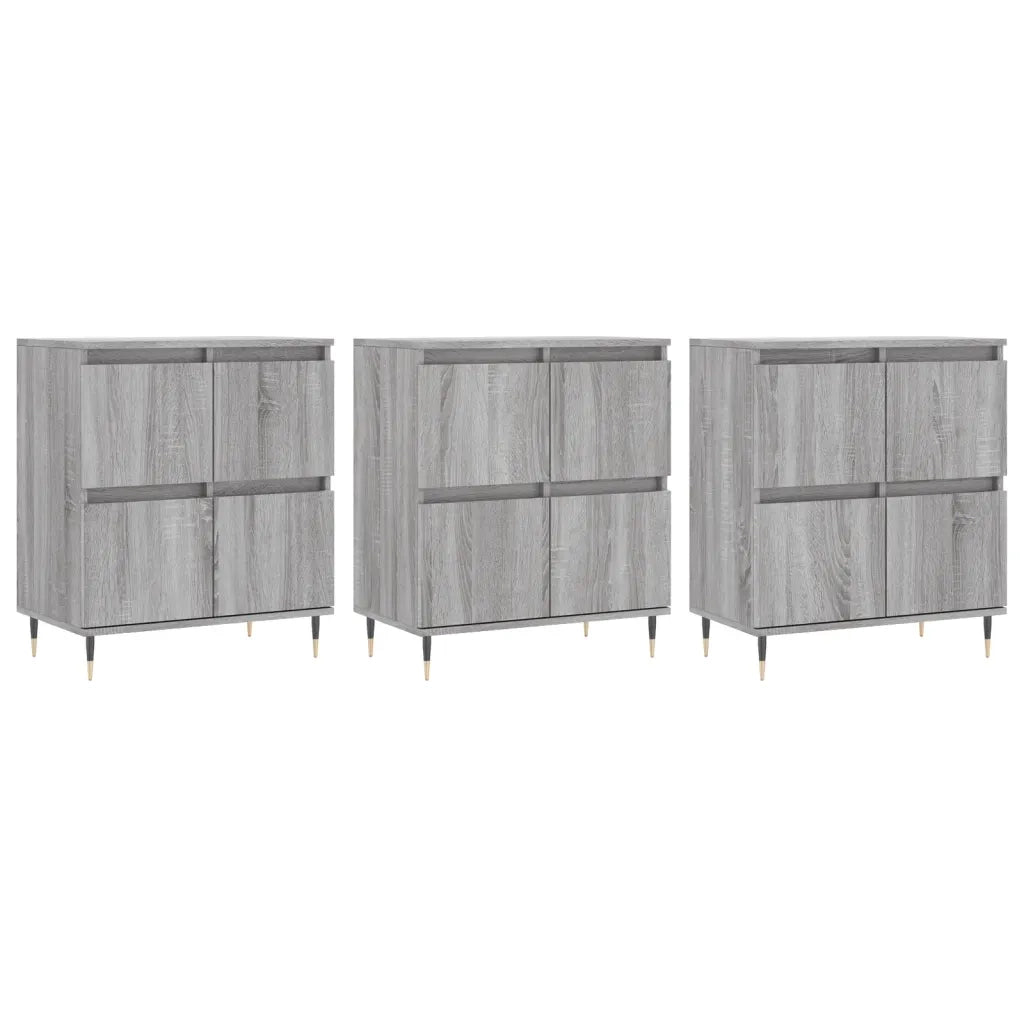 Credenze 3 pz | Madia | Buffet da pranzo | Armadio da pranzo Grigio Sonoma in Legno Multistrato