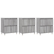 Credenze 3 pz | Madia | Buffet da pranzo | Armadio da pranzo Grigio Sonoma in Legno Multistrato
