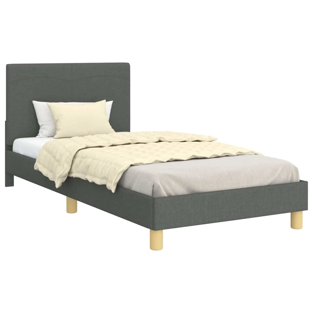 Struttura letto bambini con testata Grigio scuro 90 x 190 cm
