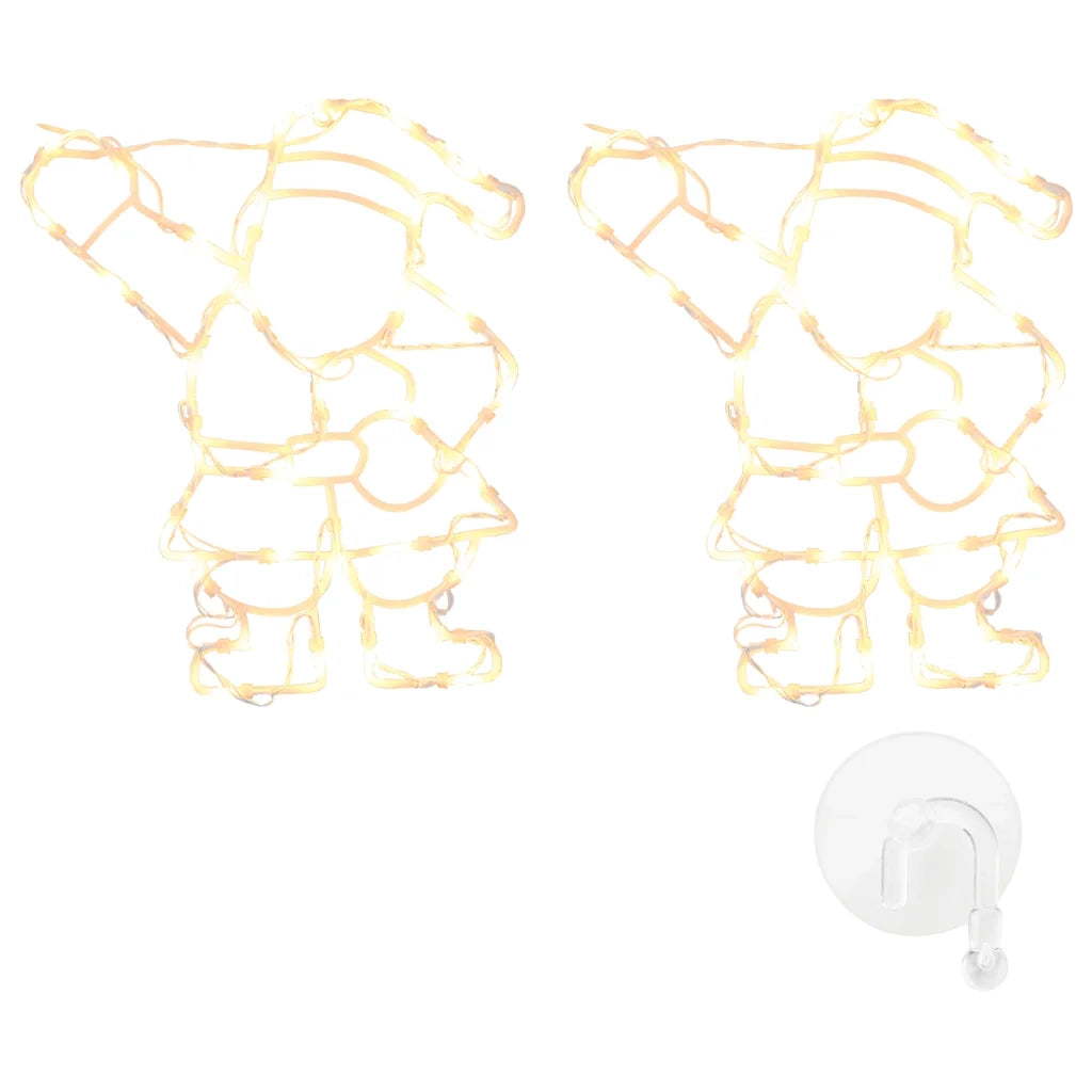 Luci di Natale Babbo Natale 2 pz 35 LED Bianco Caldo 4019598