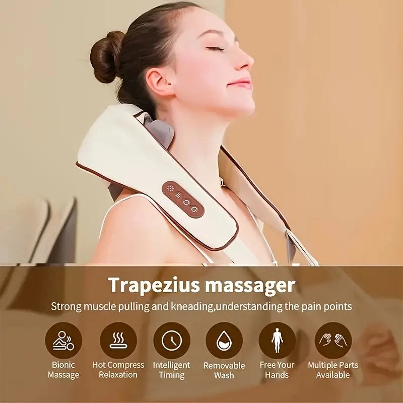 Massaggiatore Shiatsu cervicale collo gambe glutei schiena termico Ricaricabile