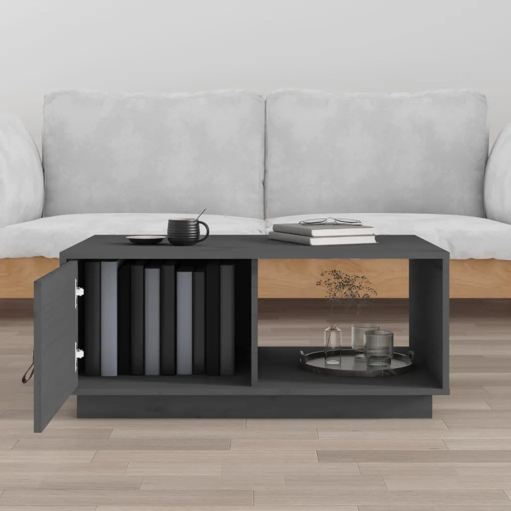 Tavolino da salotto | Tavolino da caff¨¨ | Tavolino da Soggiorno Grigio 80x50x35,5 cm Legno Massello di Pino