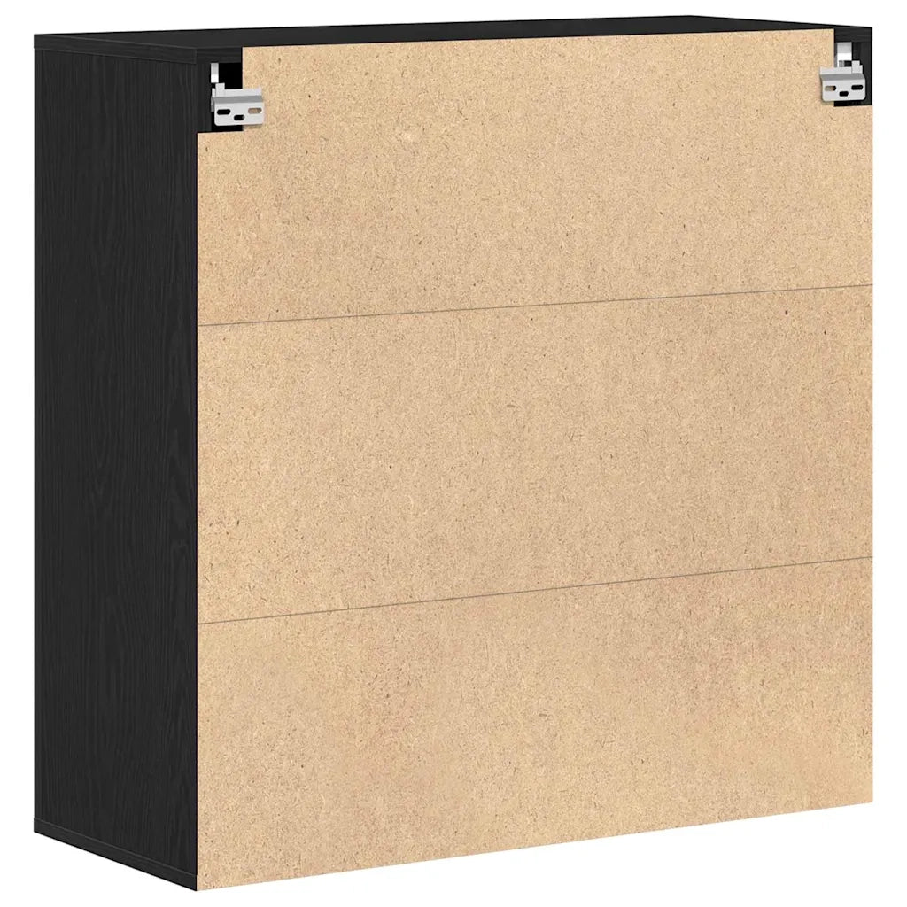 Armadietto a Muro | Mobile a Parete Rovere nero 80 x 33 x 80 cm Legno multistrato
