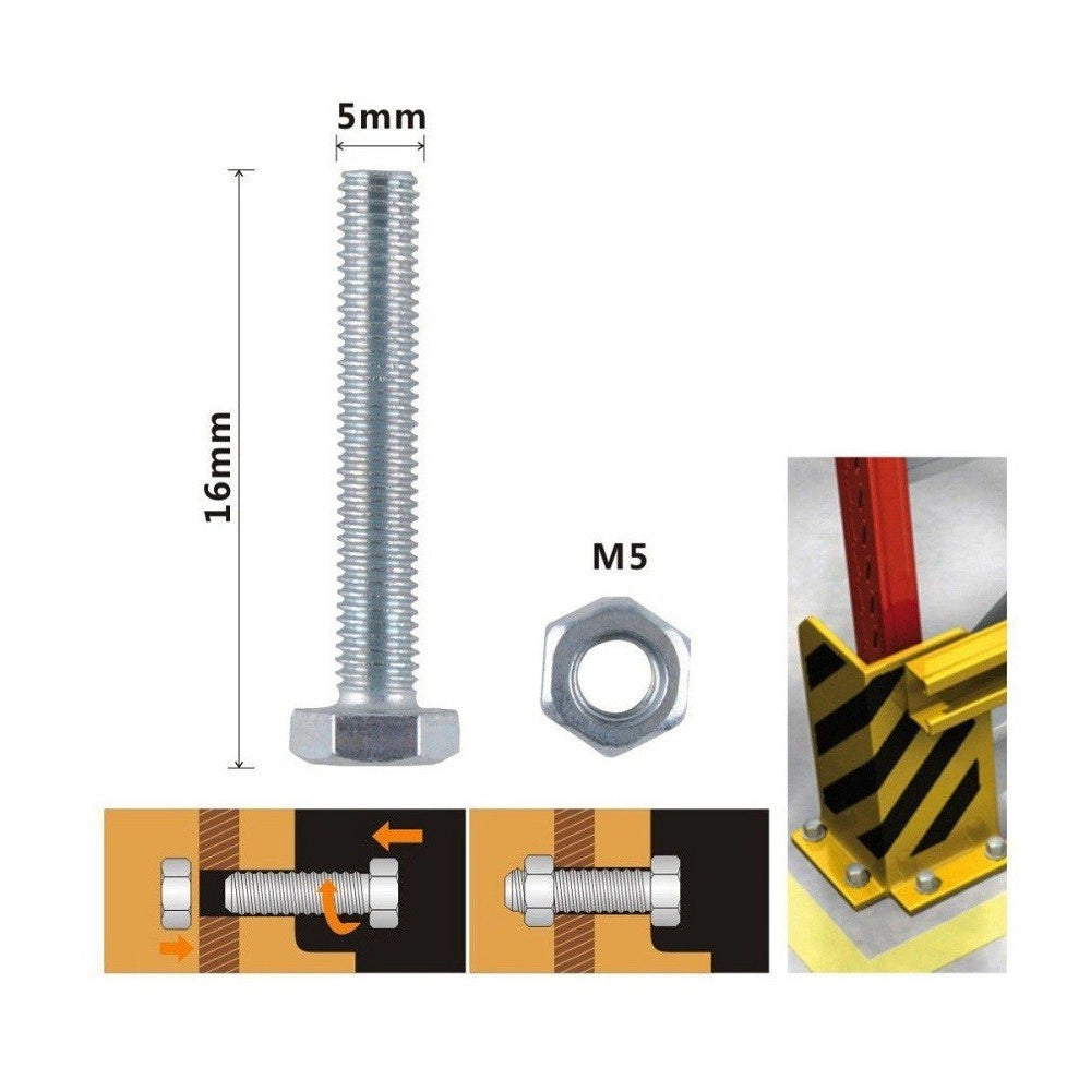 Trade Shop - Set 13 Pz Vite Viti Per Esterno A Testa Esagonali 5x16mm Con Dadi Dado M5 90909 -
