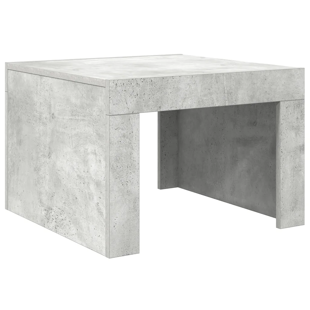 Tavolino da Salotto-Tavolino da soggiorno-Tavolo Grigio Cemento 50x50x35 cm in Truciolato