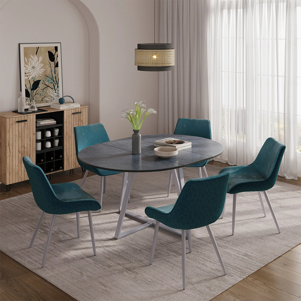 Tavolo da pranzo allungabile Loyd Antracite/Grigio 120 x 120 cm Estensibile Vicco