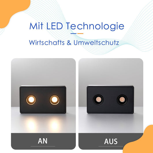 ZMH Faretto da soffitto LED da superficie 2 fiamme 14W