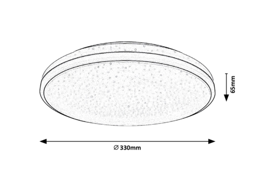 Plafoniera bagno tonda 33cm LED 18W nera IP44 Rabalux