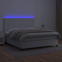 Giroletto Molle con Materasso e LED Bianco 160x200cm Similpelle 3135832