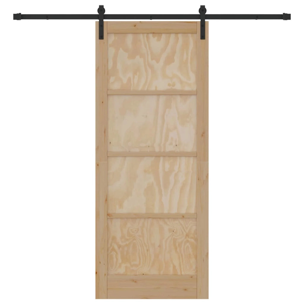 Porta scorrevole Naturale 86 x 211 cm Legno Massello di Pino 3445448