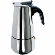 Trade Shop - Caffettiera Moka In Acciaio Inox Lucido Con Manico In Bachelite Da 2 Tazze Fondo Induzione -