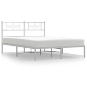Letto matrimoniale | Letto per adulti | Giroletto con Testiera Metallo Bianco 120x190 cm