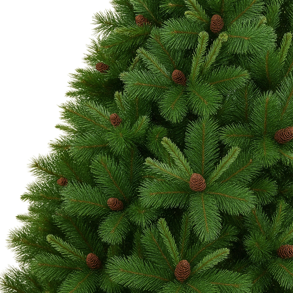 Alabaster - Albero di Natale Tradizionale con Pigne in PVC e PP Ø114x180H cm, 668 Punte
