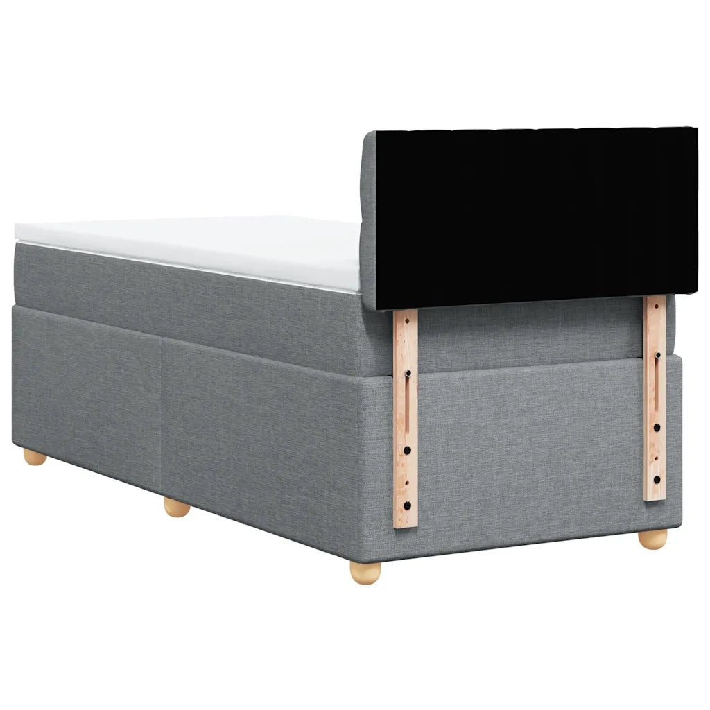 Letto singolo | Letto per adulti | Giroletto a Molle con Materasso Grigio Chiaro 80x200 cm Tessuto