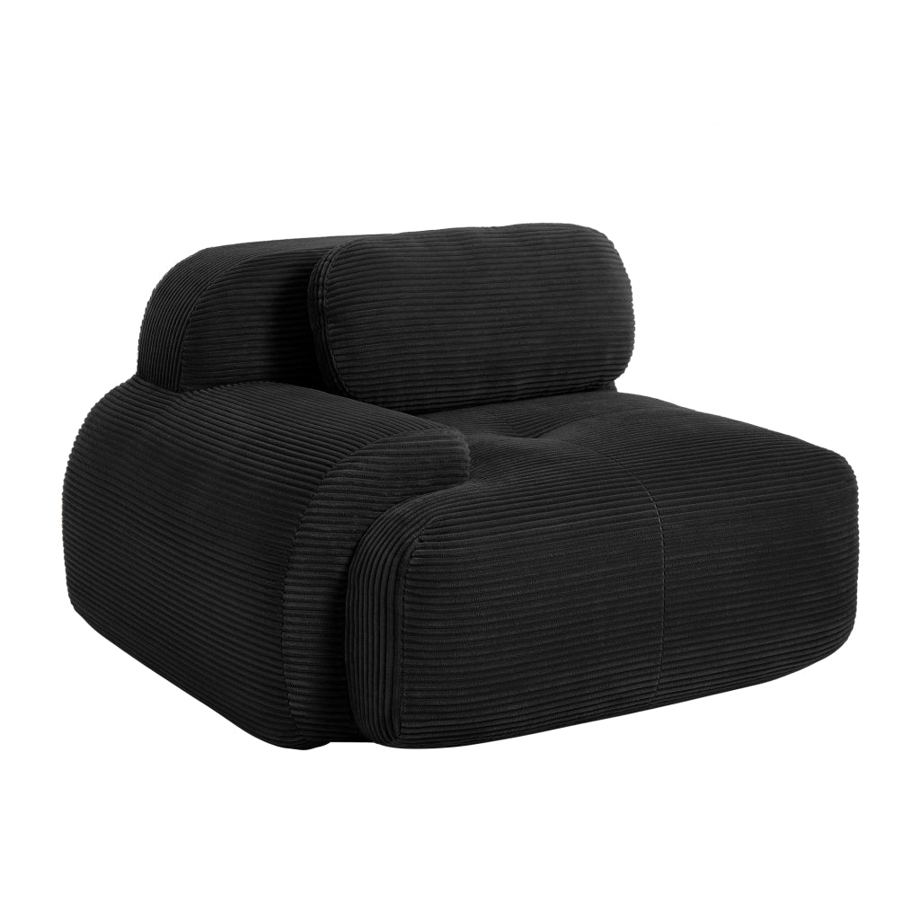 Divano angolare Hamlet LSF - Zephmum- Tessuto Cordstoff nero