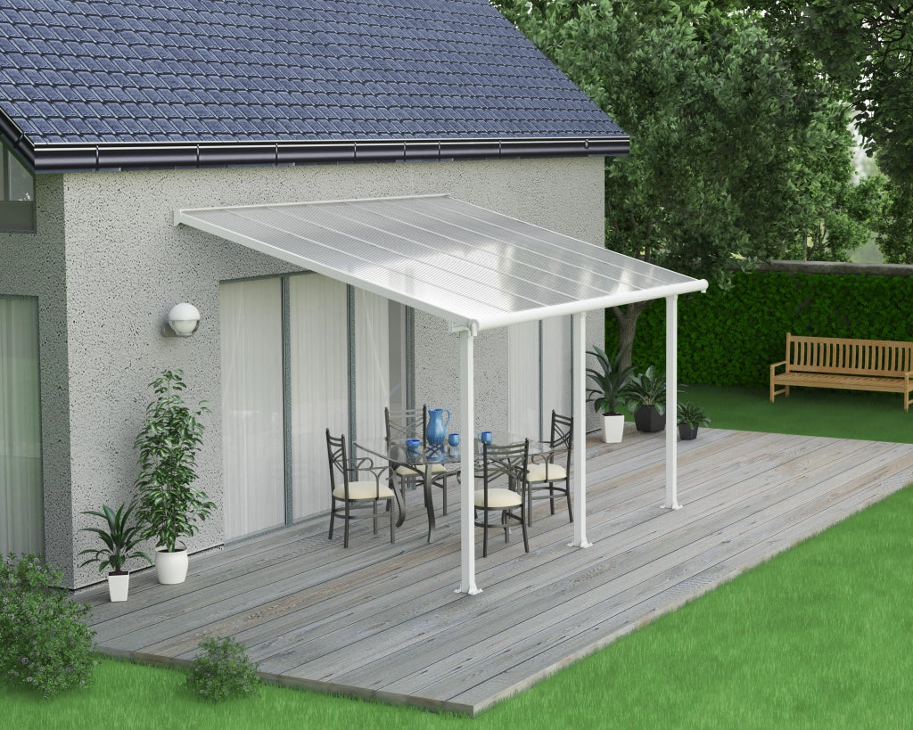 Pergola Addossata in Alluminio Olympia 3X4.3 m Bianco