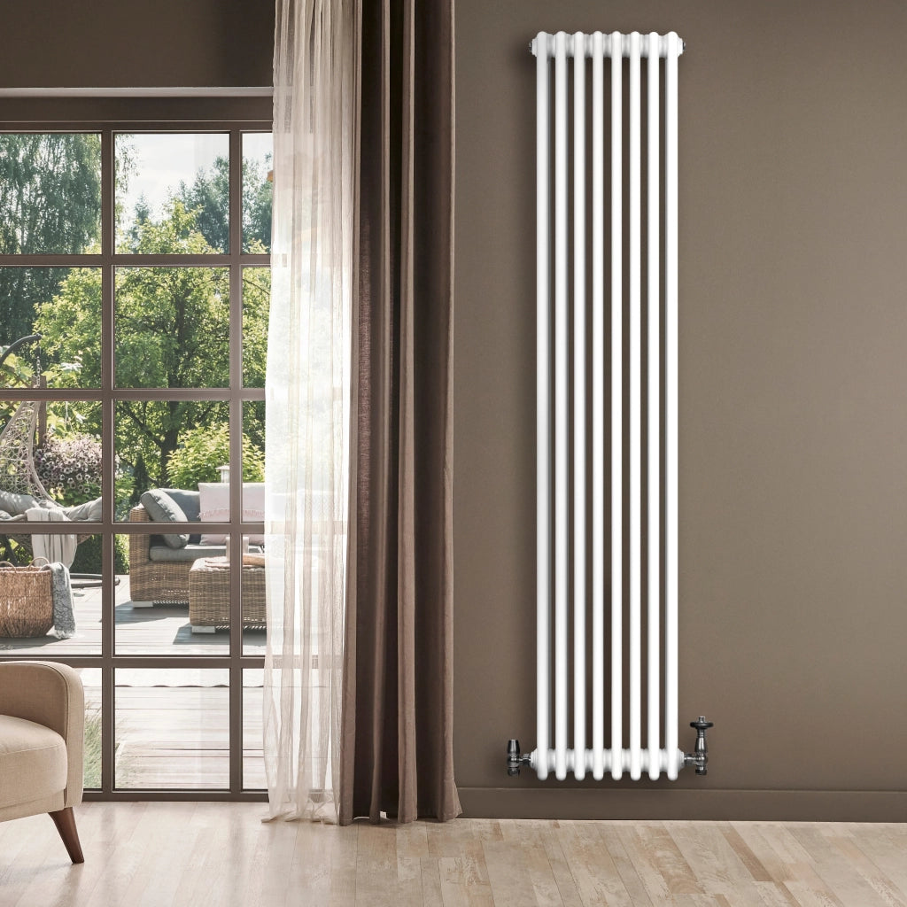Radiatore Tradizionale 4 Colonne Verticale Riscaldamento Bianco 1800x380 mm