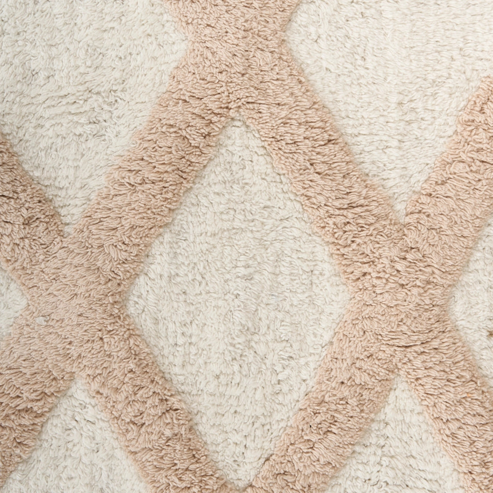Tappeto Beige Cotone  55 x 120 cm Motivo decorativo a pois Stile Boho Soggiorno Bambini Stanza dei bambini