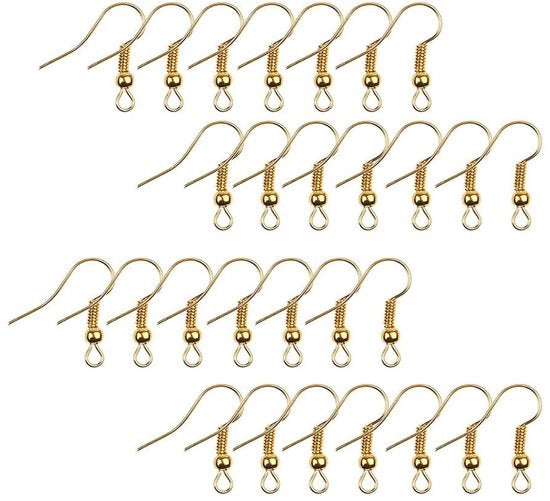 Haken per Orecchini 100 pezzi - Dorate - Chiari - Oro - Antiscivolo - Sostenibili - Haken per Orecchini
