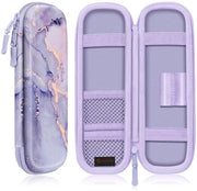 Etui per adulti, scocca in EVA rigida, resistente ai shock e impermeabile, 8 penne + accessori, organizzatore con compartimenti per ufficio, scuola, università e viaggi, colorazione marmo azzurro
