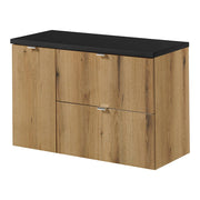 Mobile contenitore sottolavabo da bagno stile design 90 x 60 x 40 cm effetto rovere nero 03_0010000