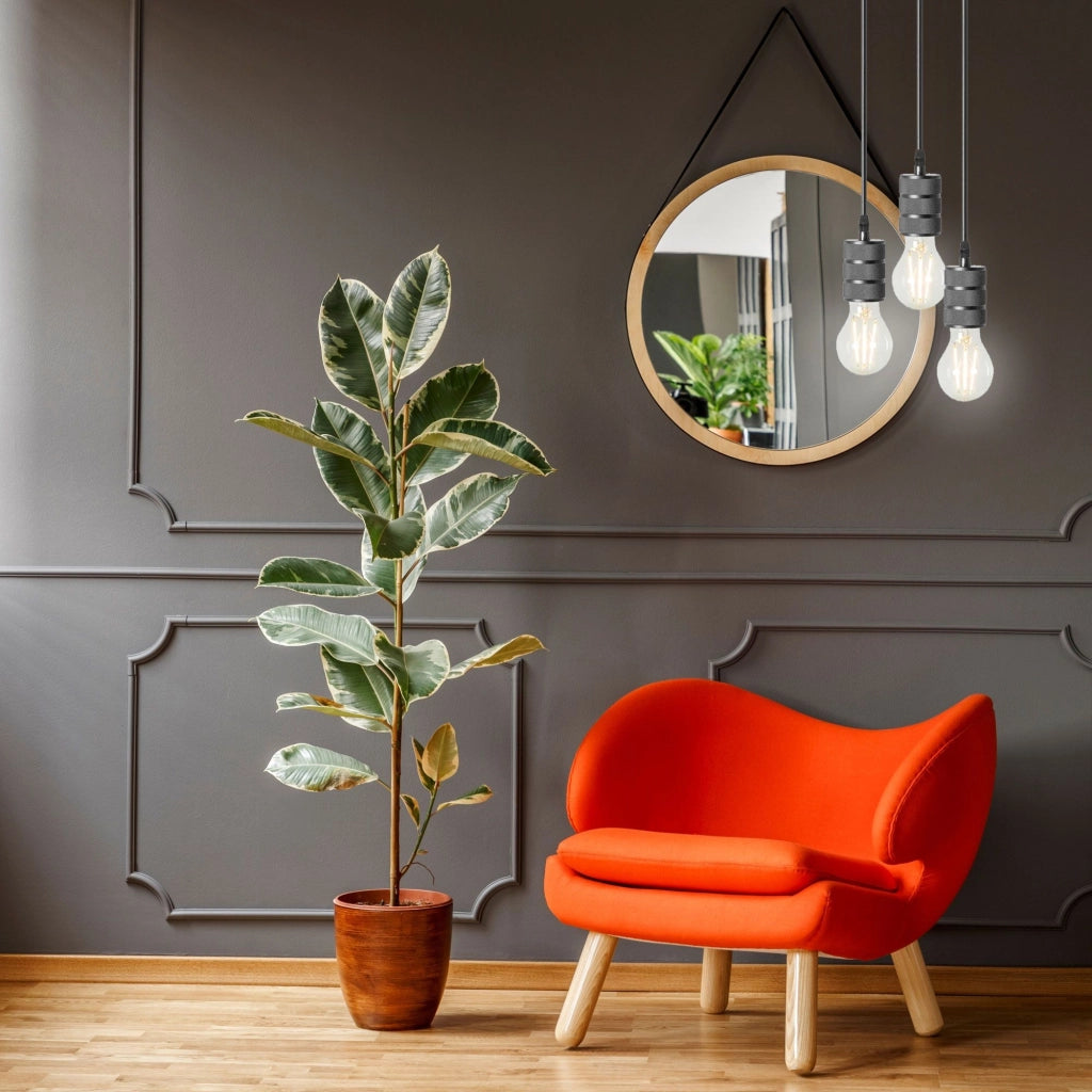 Lampada Da Soffitto Pensile Montatura Nero Chrome APP342-1CP