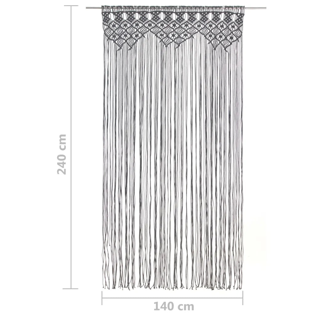 Tenda MacramÃ¨ Antracite 140x240 cm in Cotone