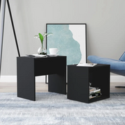 Set Tavolini da CaffÃ¨ Neri 48x30x45 cm in Truciolato cod mxl 65210