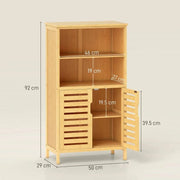MOBILETTO BAGNO SALVASPAZIO IN LEGNO CON ARMADIETTO, 2 ANTE E 2 RIPIANI APERTI, 50X29X92 CM