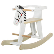 CAVALLO A DONDOLO PER BAMBINI 1-3 ANNI IN LEGNO68X26,5X48 CM IN COLORE BIANCO
