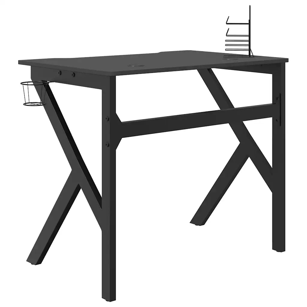 Scrivania da Gaming con Gambe a K Nera 90x60x75 cm 325400