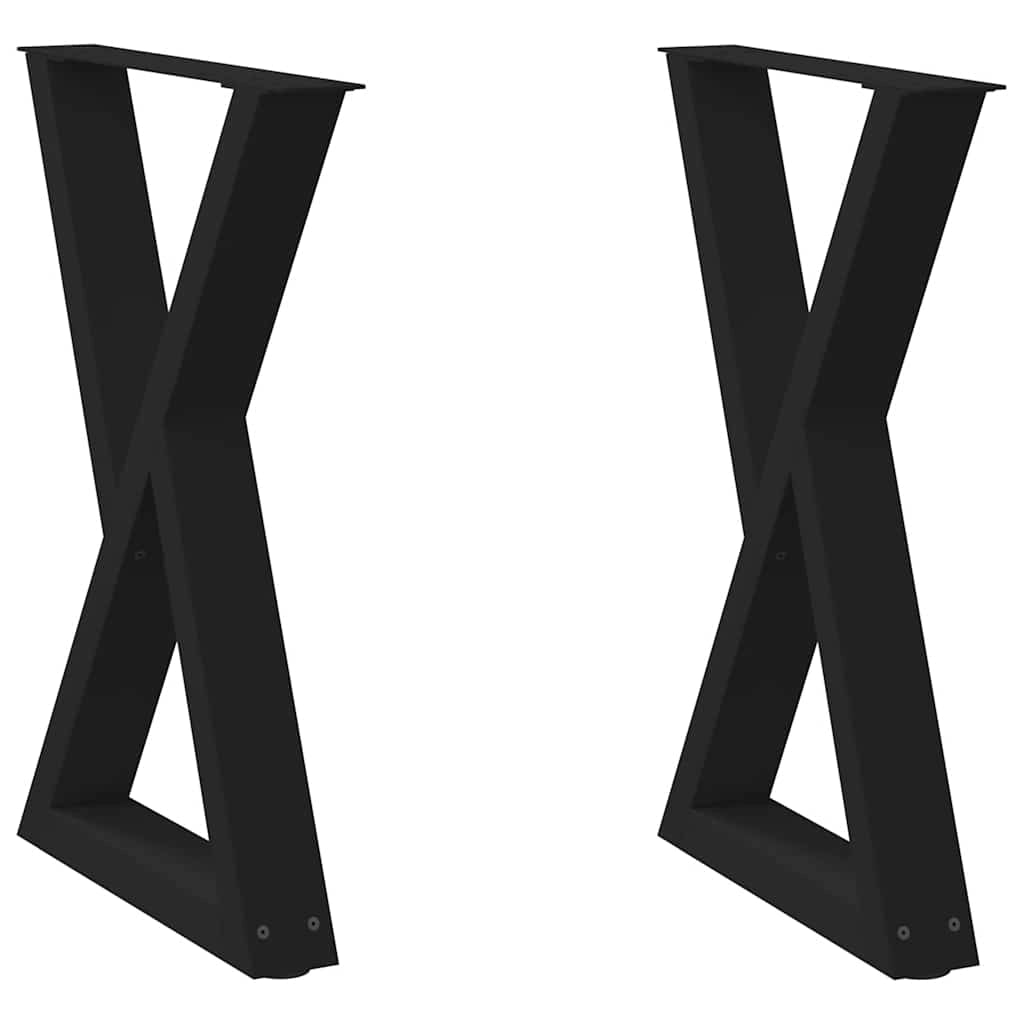 Set di 2 gambe regolabili per tavolo da pranzo 60 x 72-73,3 cm in acciaio nero 02_0057006