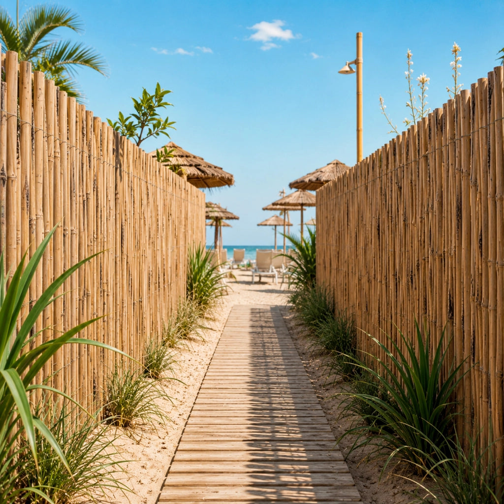 Schermatura In Bamboo Steccato Oscurante E Difesa Sguardi Solida Per Giardini Terrazze Porticati Bar Stabilimenti Estivi Pratica Da Installare Eterna E Design Naturale 1.5 x 3 Metri