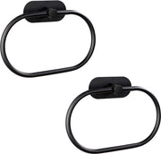 Set di Asciugamani Autoadesivi per Bagno e Cucina, Finestra in Acciaio Inossidabile, Nero