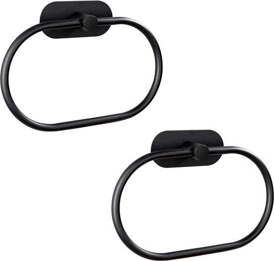 Set di Asciugamani Autoadesivi per Bagno e Cucina, Finestra in Acciaio Inossidabile, Nero