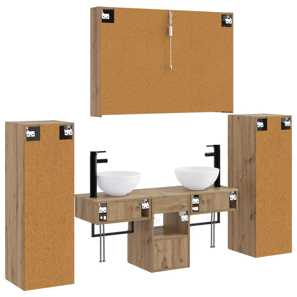 Set di mobili per il bagno 6 pcs Rovere Artigianale 3407126