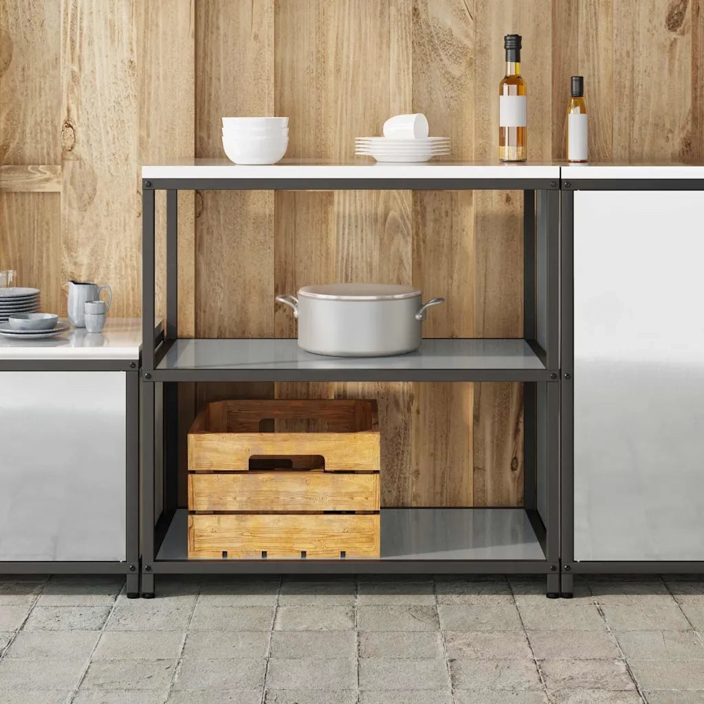 Stoccaggio in cucina Argento 90 x 50 x 92 cm Acciaio 874959