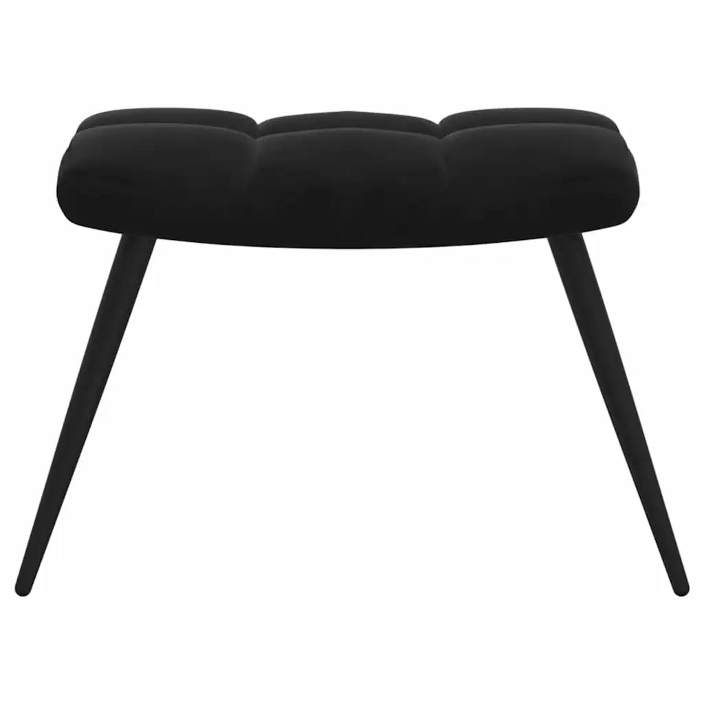 Divano Sedia-Poltrona Relax con Sgabello in Velluto Nero 408063