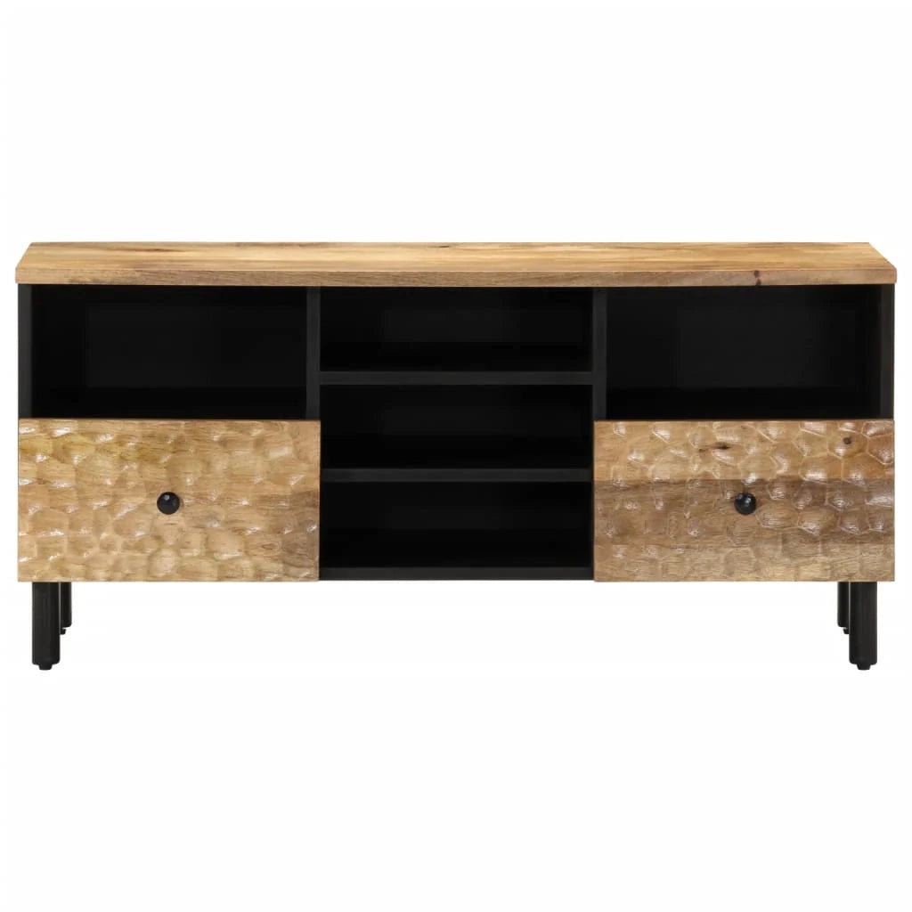 Mobile TV multimediale mensola per TV credenza per TV sala da pranzo soggiorno camera da letto 100 x 33 x 46 cm legno massello di mango marrone 02_0025458